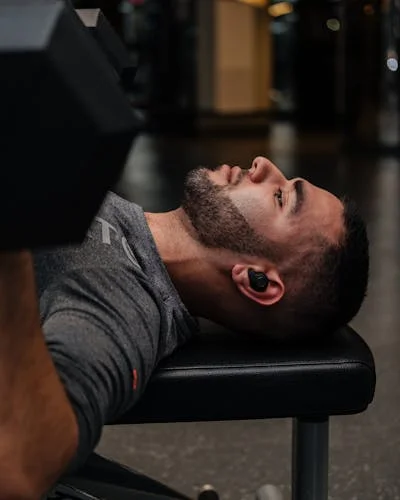 Man strength training